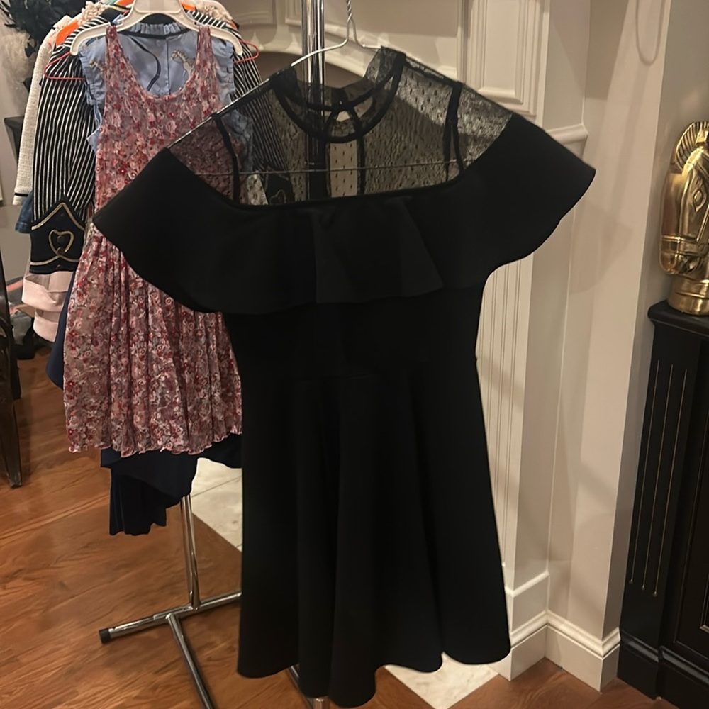 Black mesh top dress